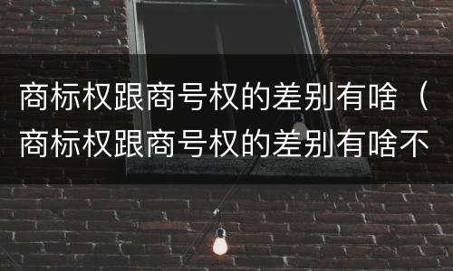商标权跟商号权的差别有啥（商标权跟商号权的差别有啥不一样）
