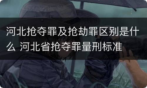 河北抢夺罪及抢劫罪区别是什么 河北省抢夺罪量刑标准