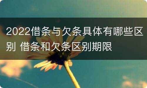 2022借条与欠条具体有哪些区别 借条和欠条区别期限