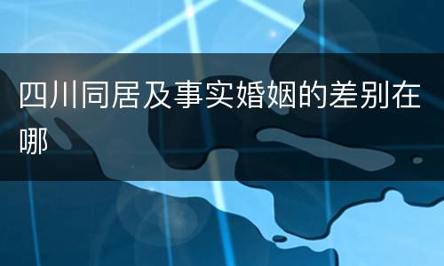 四川同居及事实婚姻的差别在哪