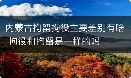 内蒙古拘留拘役主要差别有啥 拘役和拘留是一样的吗