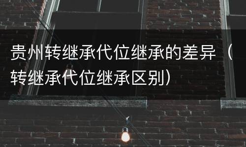 贵州转继承代位继承的差异（转继承代位继承区别）