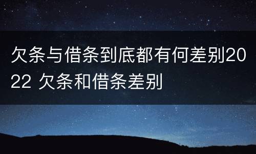 欠条与借条到底都有何差别2022 欠条和借条差别