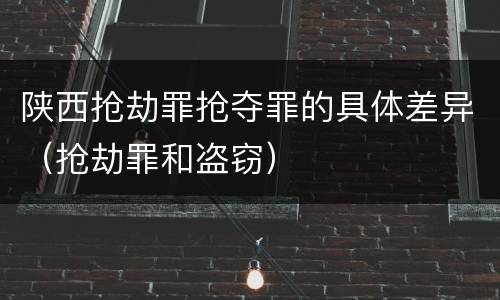 陕西抢劫罪抢夺罪的具体差异（抢劫罪和盗窃）