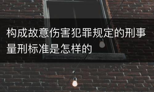 构成故意伤害犯罪规定的刑事量刑标准是怎样的