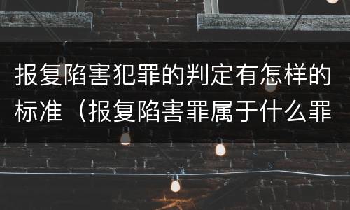 报复陷害犯罪的判定有怎样的标准（报复陷害罪属于什么罪）