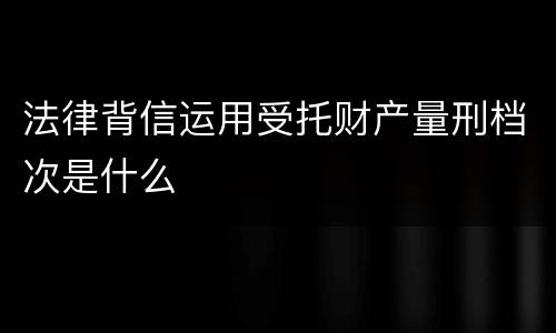 法律背信运用受托财产量刑档次是什么