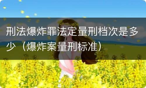 刑法爆炸罪法定量刑档次是多少（爆炸案量刑标准）
