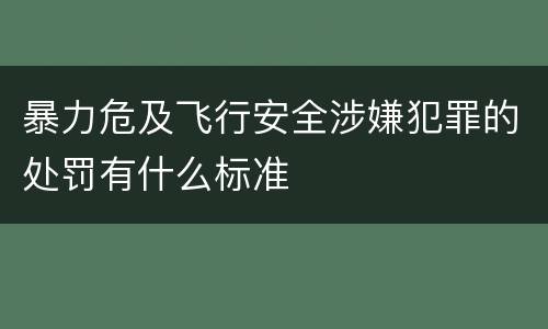 暴力危及飞行安全涉嫌犯罪的处罚有什么标准