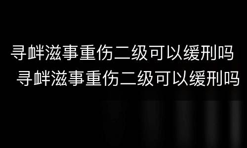 寻衅滋事重伤二级可以缓刑吗 寻衅滋事重伤二级可以缓刑吗判多久
