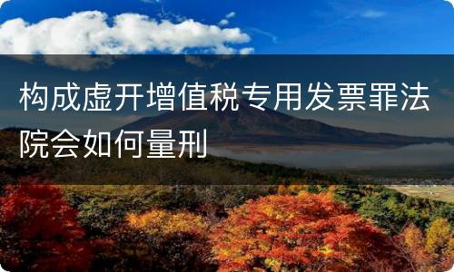 构成虚开增值税专用发票罪法院会如何量刑