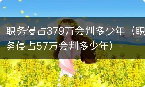 职务侵占379万会判多少年（职务侵占57万会判多少年）