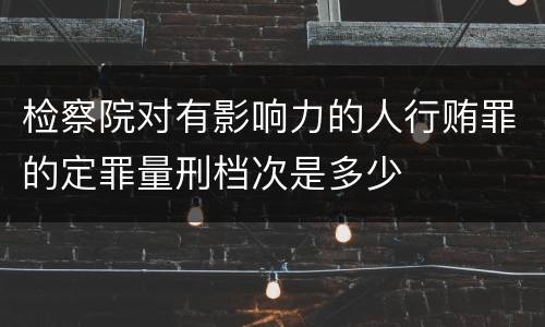 检察院对有影响力的人行贿罪的定罪量刑档次是多少