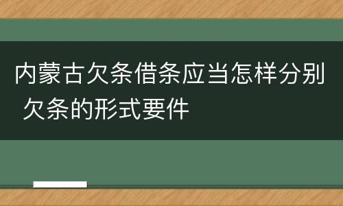 内蒙古欠条借条应当怎样分别 欠条的形式要件