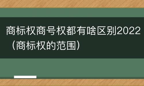 商标权商号权都有啥区别2022（商标权的范围）
