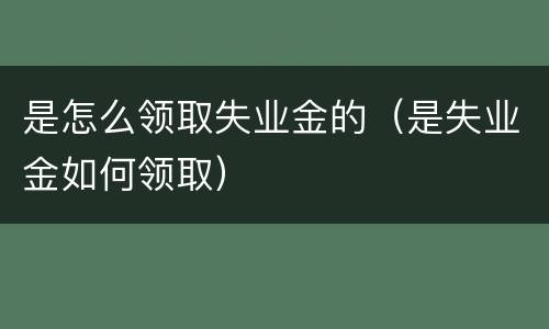 是怎么领取失业金的（是失业金如何领取）
