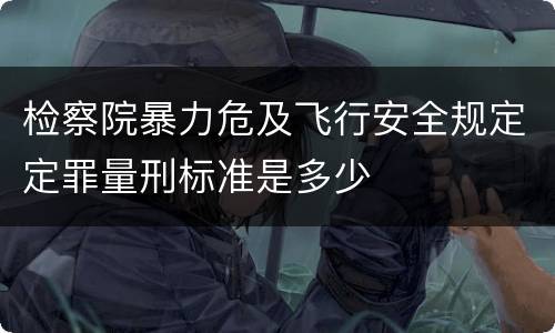 检察院暴力危及飞行安全规定定罪量刑标准是多少