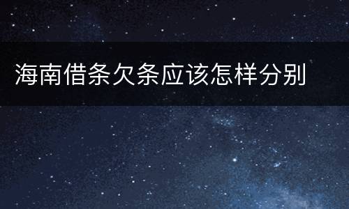 海南借条欠条应该怎样分别