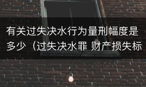 有关过失决水行为量刑幅度是多少（过失决水罪 财产损失标准）