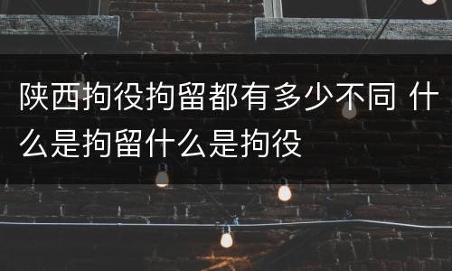 陕西拘役拘留都有多少不同 什么是拘留什么是拘役