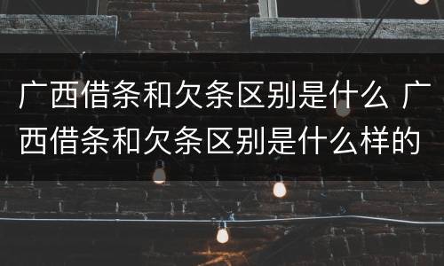广西借条和欠条区别是什么 广西借条和欠条区别是什么样的