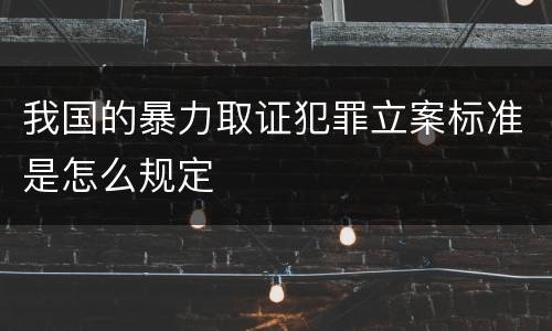 我国的暴力取证犯罪立案标准是怎么规定