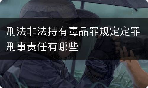 刑法非法持有毒品罪规定定罪刑事责任有哪些