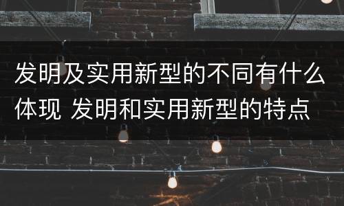 发明及实用新型的不同有什么体现 发明和实用新型的特点