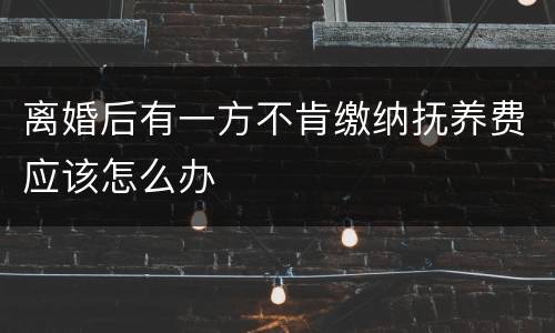 离婚后有一方不肯缴纳抚养费应该怎么办