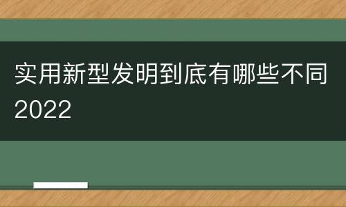 实用新型发明到底有哪些不同2022