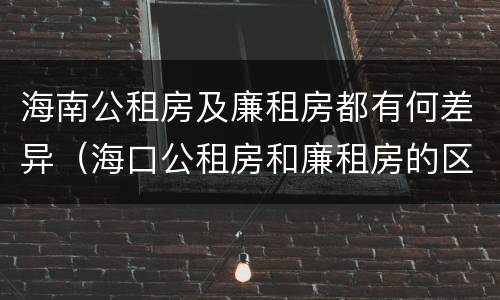 海南公租房及廉租房都有何差异（海口公租房和廉租房的区别）