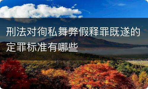 刑法对徇私舞弊假释罪既遂的定罪标准有哪些