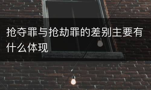 抢夺罪与抢劫罪的差别主要有什么体现