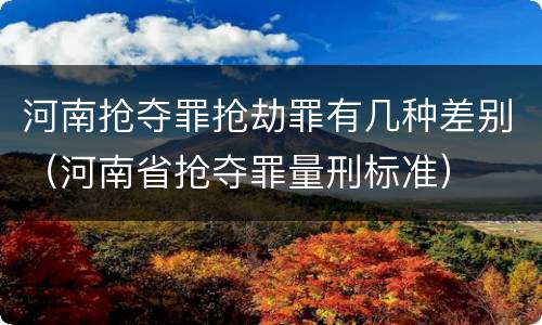 河南抢夺罪抢劫罪有几种差别（河南省抢夺罪量刑标准）