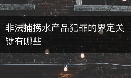 非法捕捞水产品犯罪的界定关键有哪些