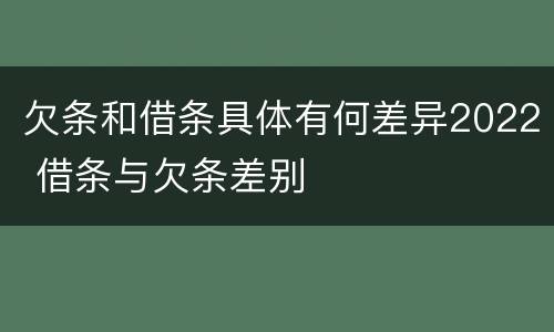 欠条和借条具体有何差异2022 借条与欠条差别