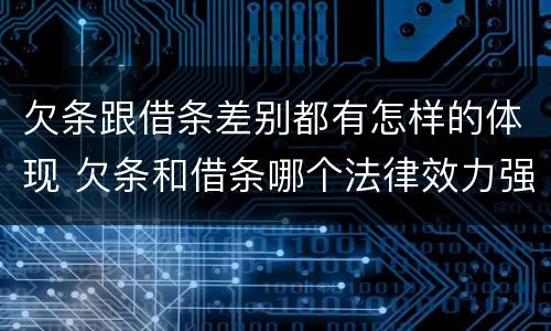 欠条跟借条差别都有怎样的体现 欠条和借条哪个法律效力强