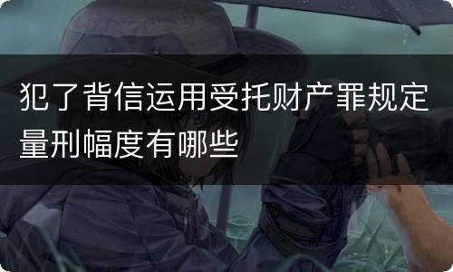 犯了背信运用受托财产罪规定量刑幅度有哪些