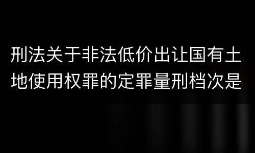 刑法关于非法低价出让国有土地使用权罪的定罪量刑档次是多少