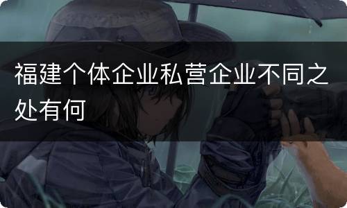 福建个体企业私营企业不同之处有何