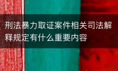 刑法暴力取证案件相关司法解释规定有什么重要内容