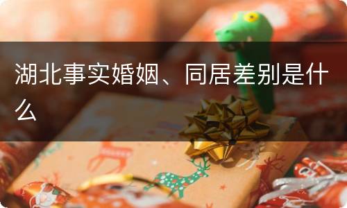 湖北事实婚姻、同居差别是什么