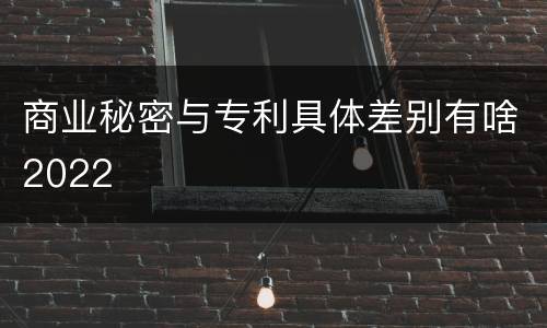 商业秘密与专利具体差别有啥2022