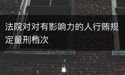 法院对对有影响力的人行贿规定量刑档次