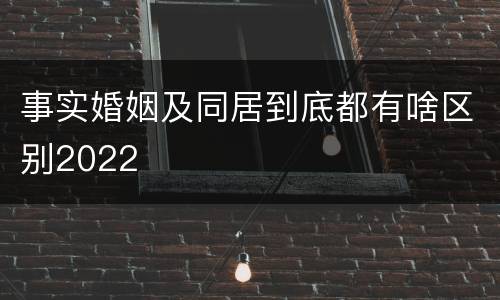 事实婚姻及同居到底都有啥区别2022
