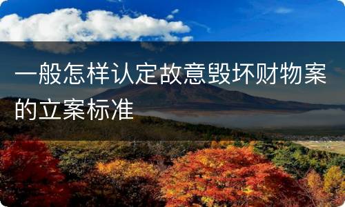 一般怎样认定故意毁坏财物案的立案标准