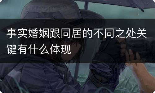 事实婚姻跟同居的不同之处关键有什么体现