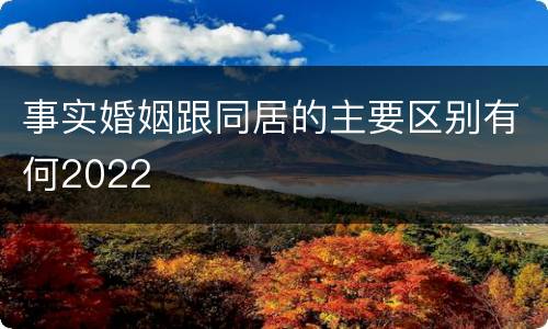 事实婚姻跟同居的主要区别有何2022