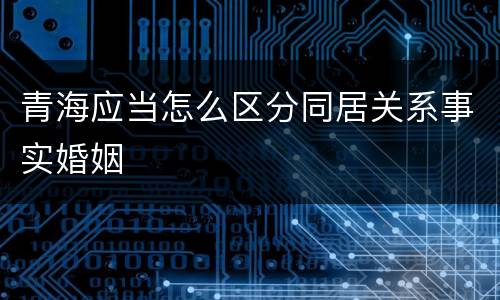 青海应当怎么区分同居关系事实婚姻
