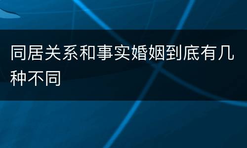 同居关系和事实婚姻到底有几种不同